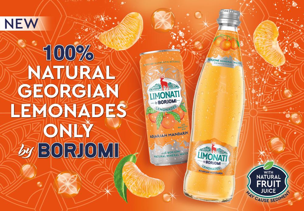 100% Natural Georgian Lemonade – Only from Borjomi  Now in Premium Glass Packaging